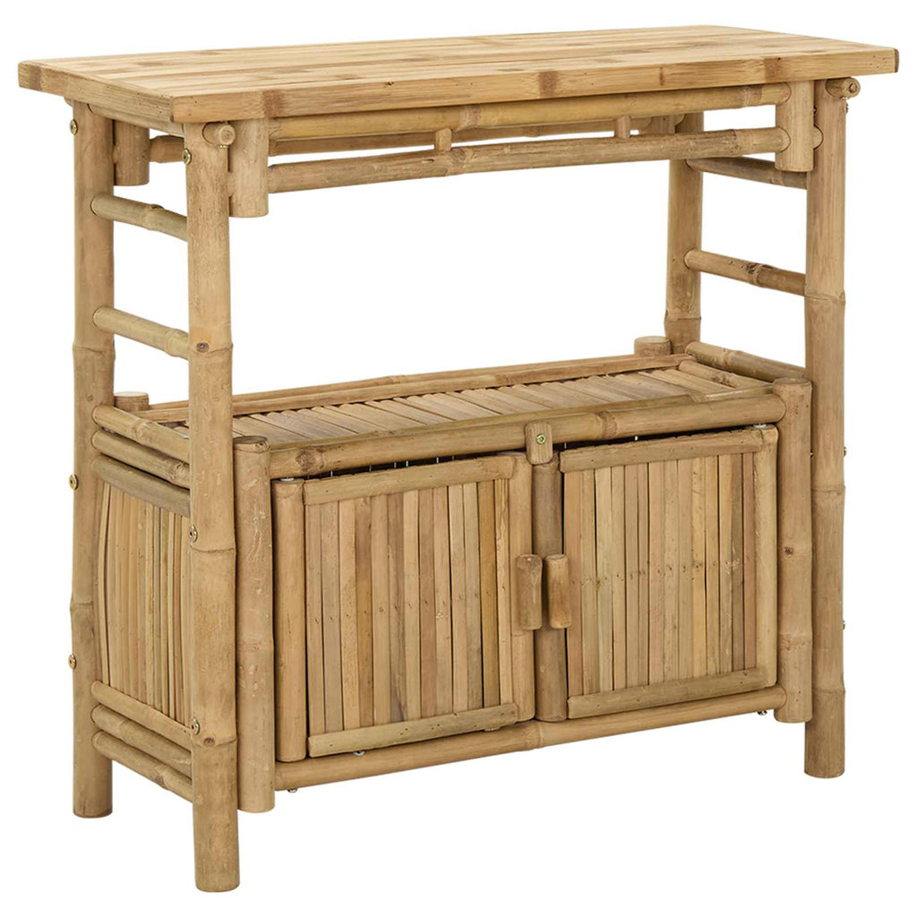 Tavolo consolle con lo scaffale Naturale 80 x 35 x 75 cm Bambù