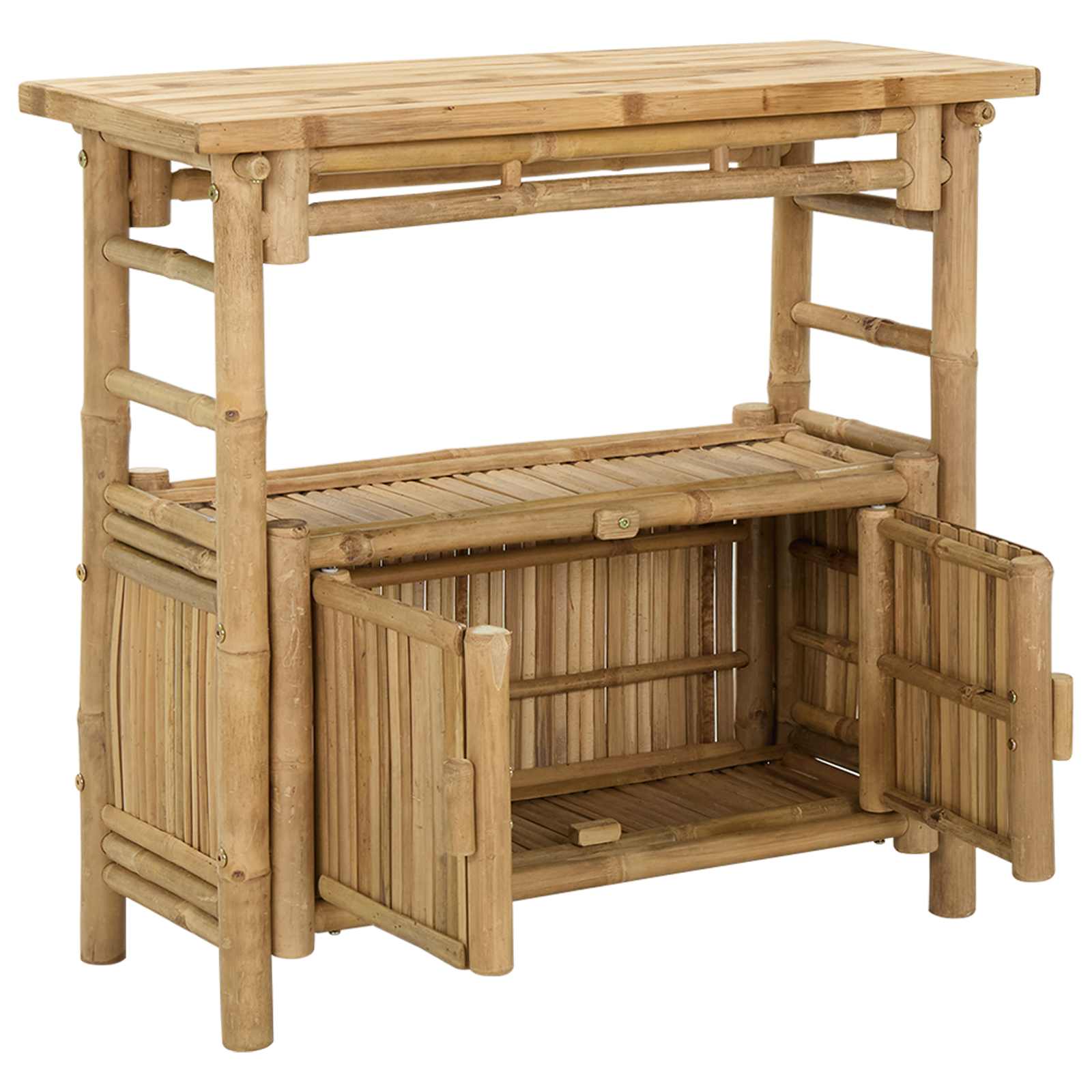 Tavolo consolle con lo scaffale Naturale 80 x 35 x 75 cm Bambù