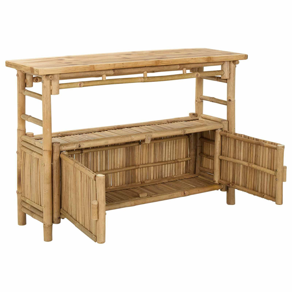 Tavolo consolle con lo scaffale Naturale 110 x 35 x 75 cm Bambù