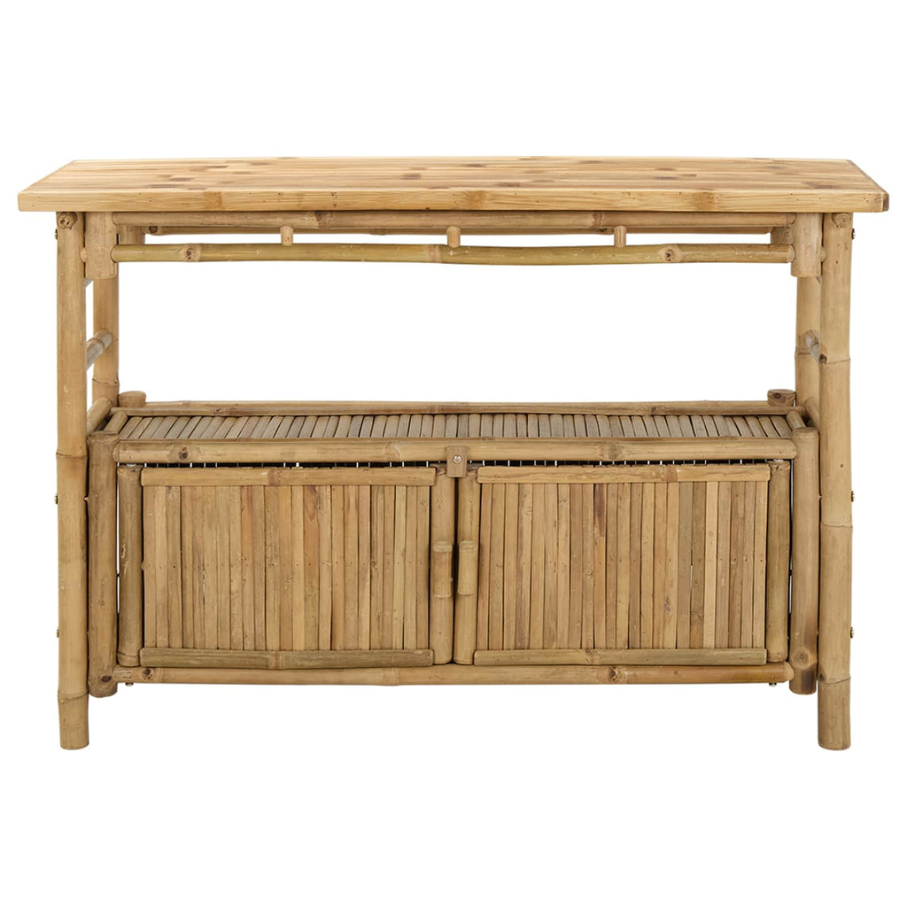 Tavolo consolle con lo scaffale Naturale 110 x 35 x 75 cm Bambù