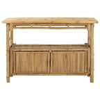 Tavolo consolle con lo scaffale Naturale 110 x 35 x 75 cm Bambù
