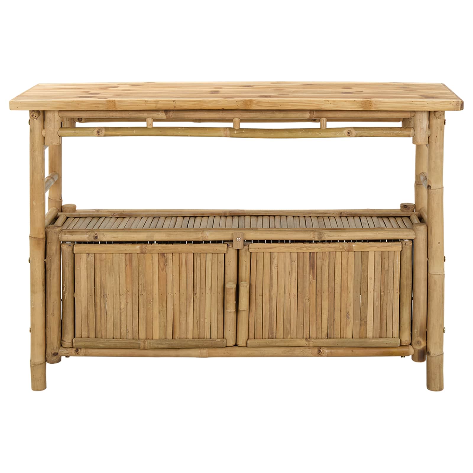Tavolo consolle con lo scaffale Naturale 110 x 35 x 75 cm Bambù
