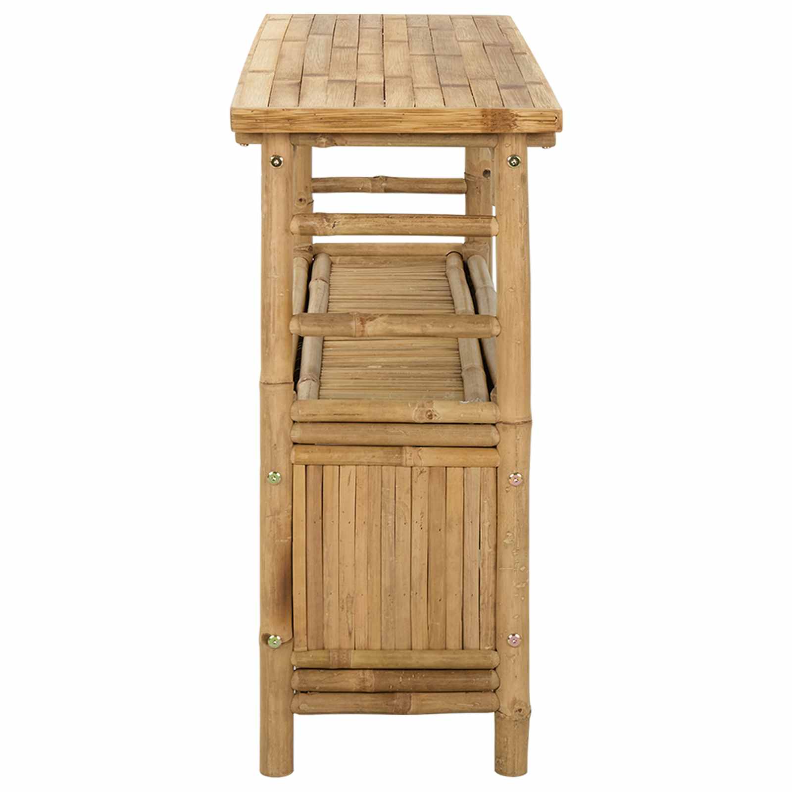 Tavolo consolle con lo scaffale Naturale 110 x 35 x 75 cm Bambù