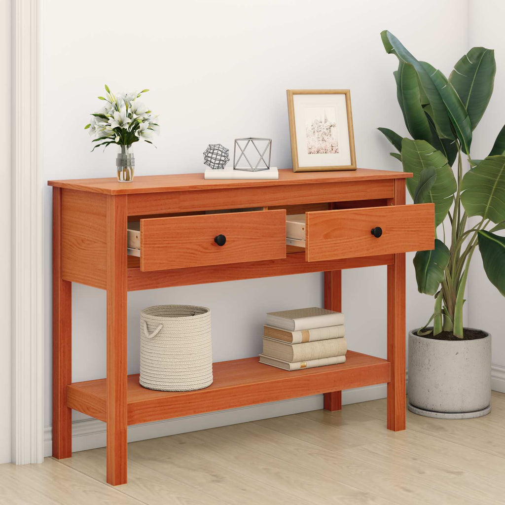 Tavolo consolle con cassetto Marrone cerato 100 x 35 x 75 cm