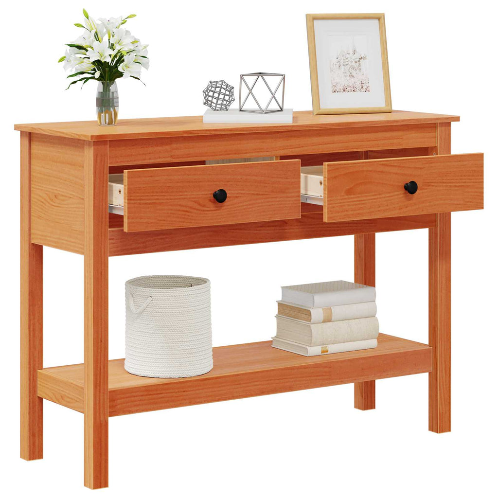 Tavolo consolle con cassetto Marrone cerato 100 x 35 x 75 cm
