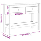 Tavolo consolle con cassetto Marrone cerato 100 x 35 x 75 cm