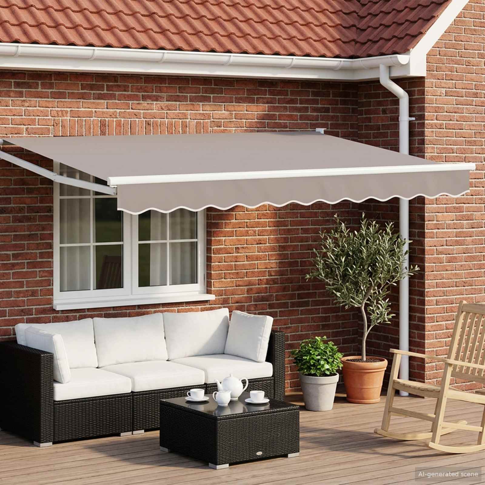 Telaio per tende da sole retrattile manuale Bianco 3 x 2 m