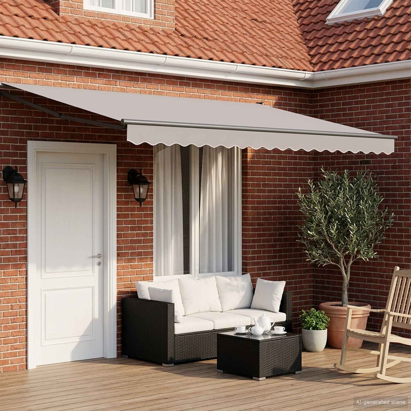 Telaio per tende da sole retrattile manuale Antracite 4 x 2 m