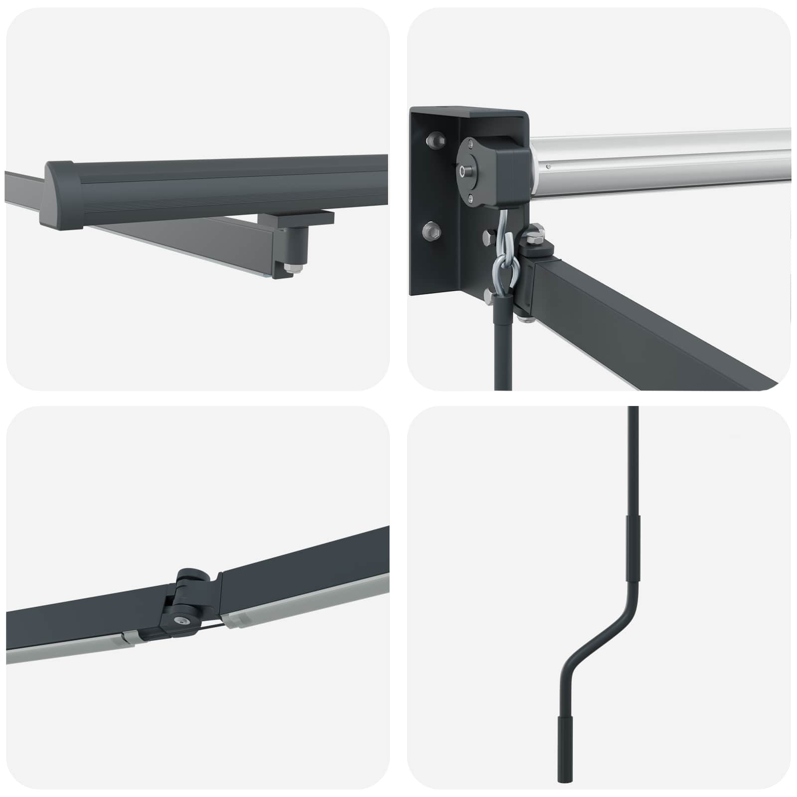 Struttura della tenda elettrica retrattile Antracite 2,5 x 2 m