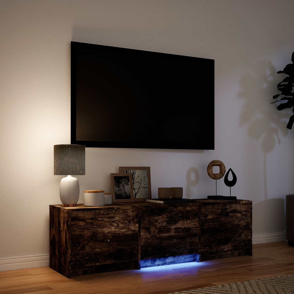 Mobile TV con LED con LED Quercia Affumicata 140 x 34 x 40 cm