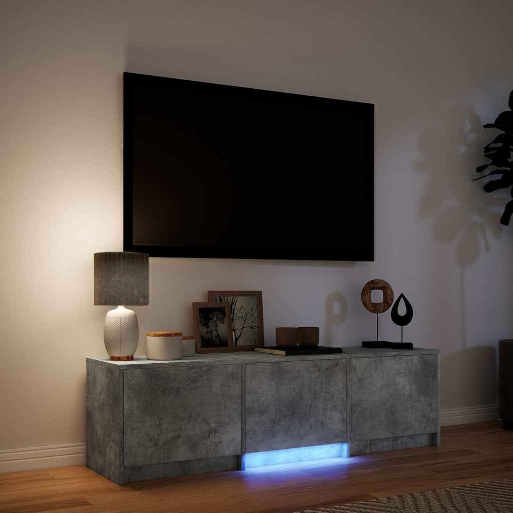 Mobile TV con LED con LED Grigio Cemento 140 x 34 x 40 cm