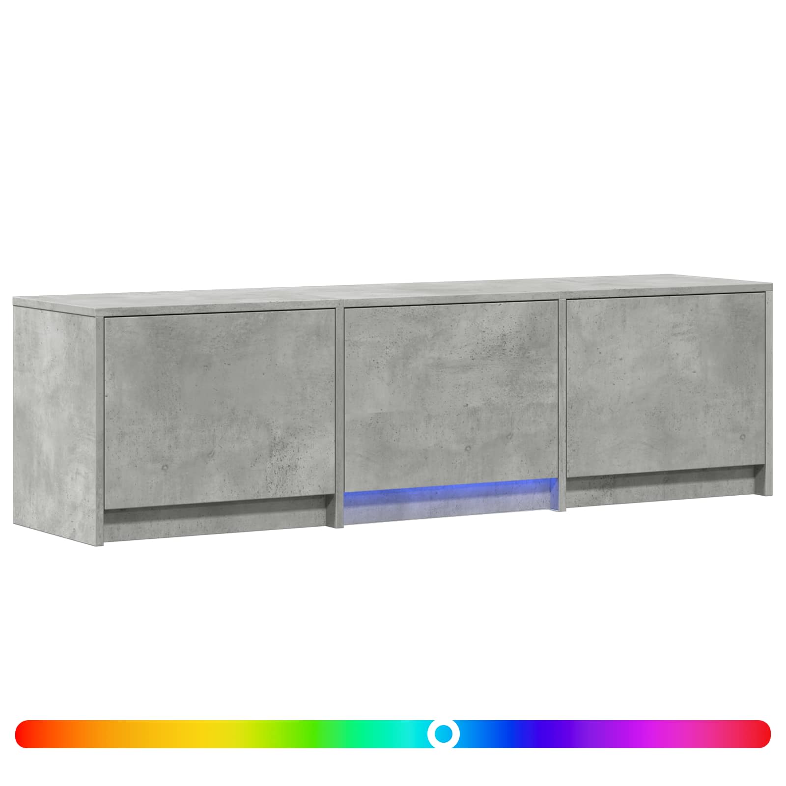 Mobile TV con LED con LED Grigio Cemento 140 x 34 x 40 cm