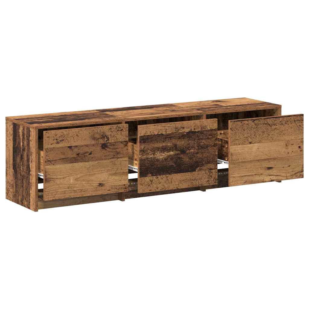 Mobile TV con LED con cassetto Legno vecchio 140 x 34 x 40 cm