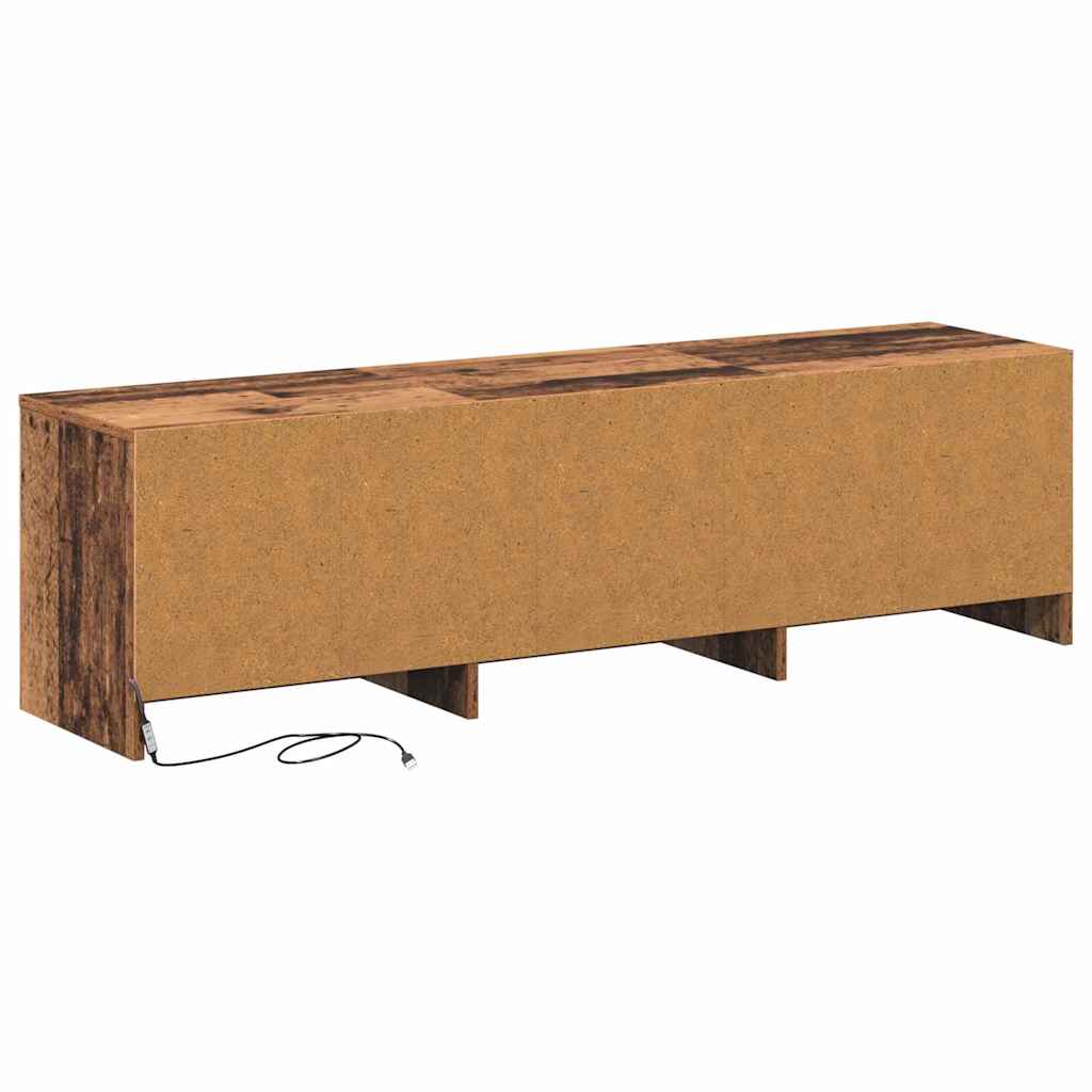 Mobile TV con LED con cassetto Legno vecchio 140 x 34 x 40 cm