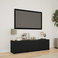 Mobile TV con LED Nero 140 x 34 x 40 cm Legno ingegnerizzato