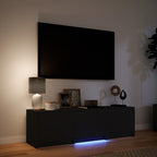 Mobile TV con LED Nero 140 x 34 x 40 cm Legno ingegnerizzato