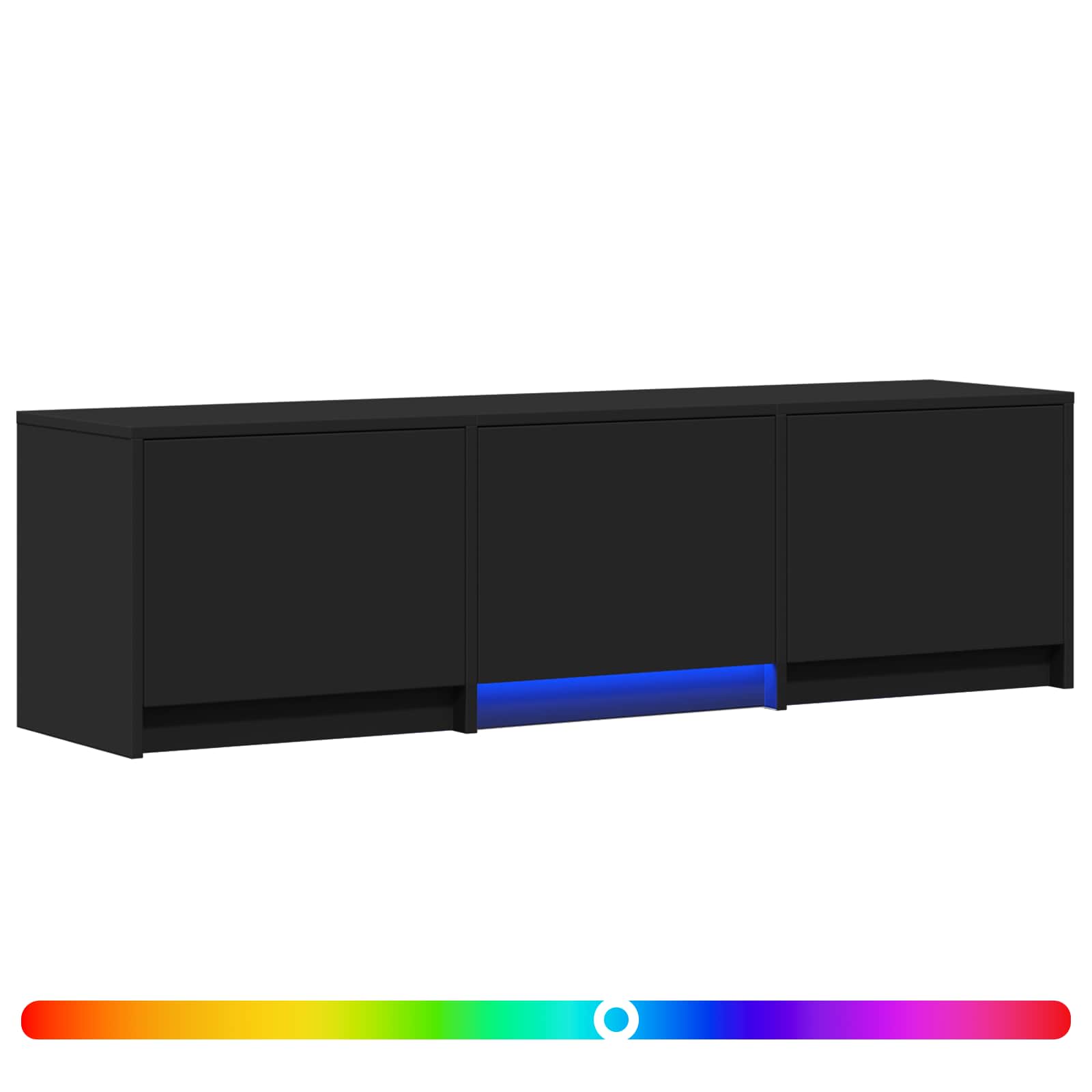 Mobile TV con LED Nero 140 x 34 x 40 cm Legno ingegnerizzato