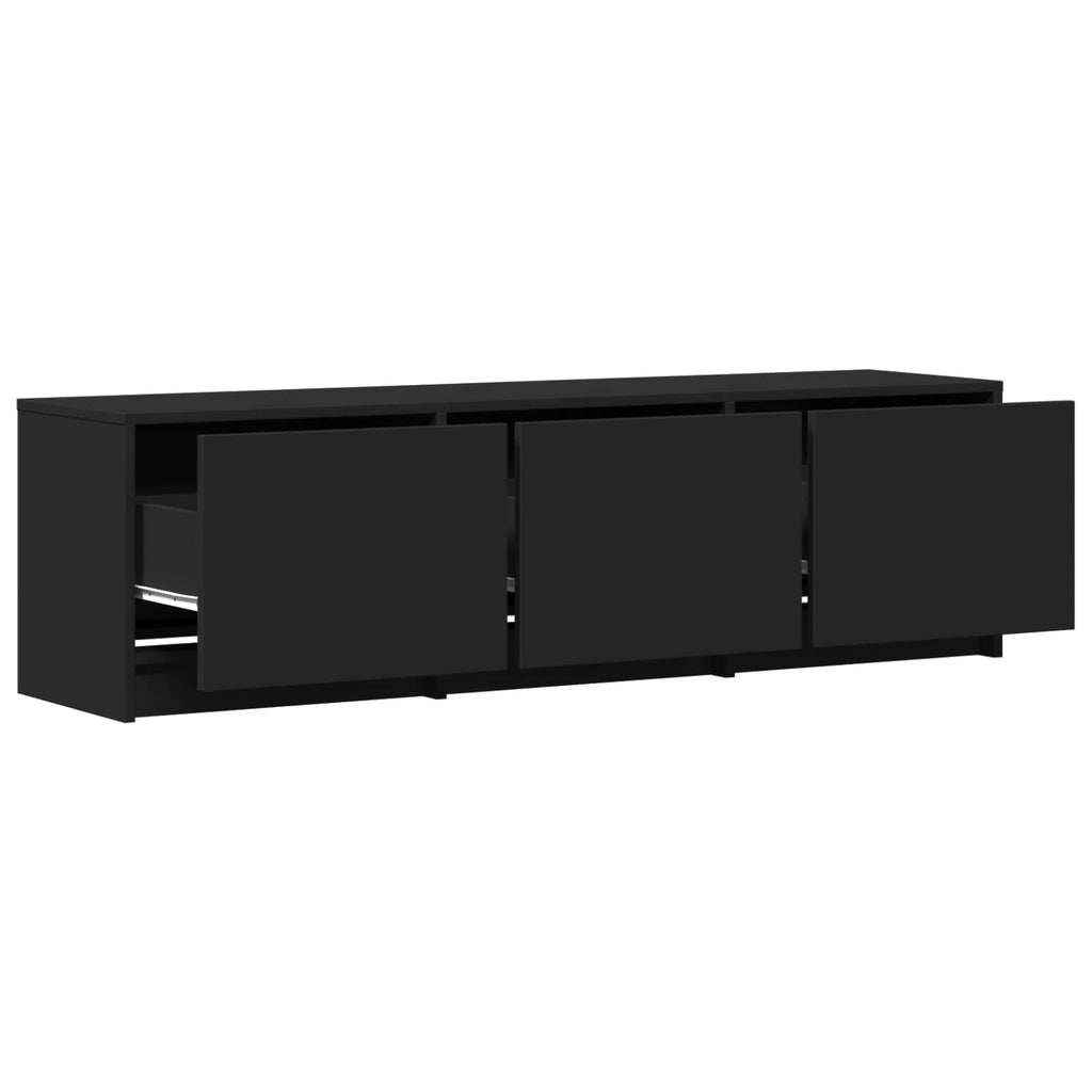 Mobile TV con LED Nero 140 x 34 x 40 cm Legno ingegnerizzato