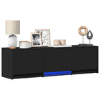 Mobile TV con LED Nero 140 x 34 x 40 cm Legno ingegnerizzato