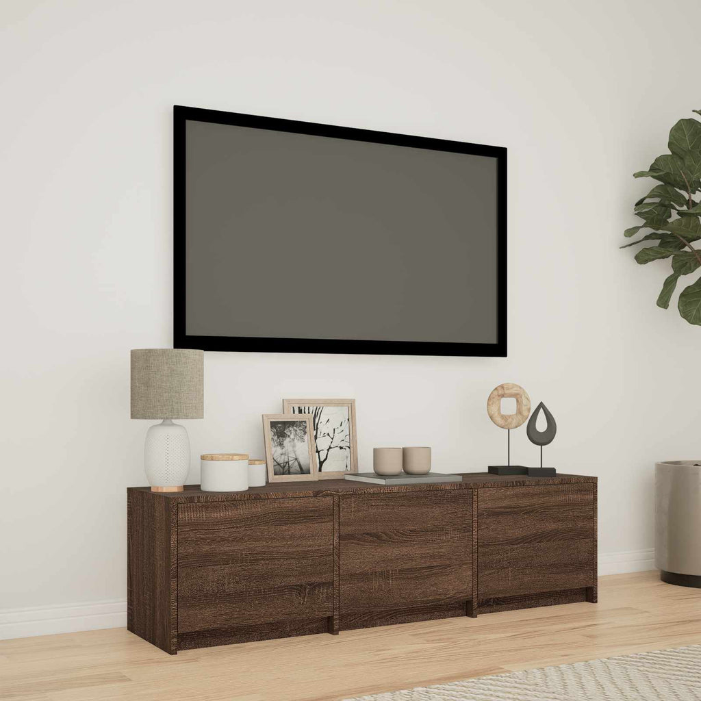 Mobile TV con LED con LED Quercia marrone 140 x 34 x 40 cm