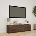 Mobile TV con LED con LED Quercia marrone 140 x 34 x 40 cm