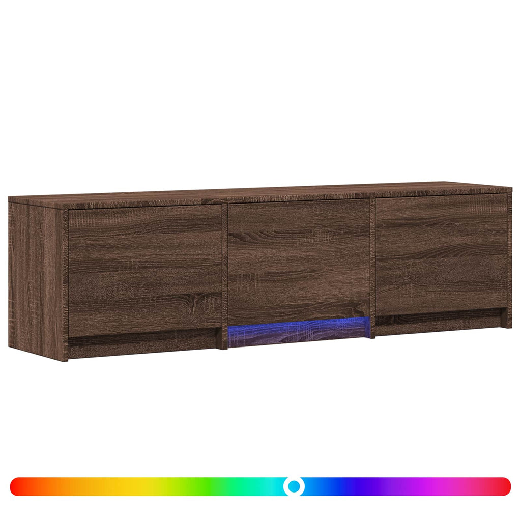 Mobile TV con LED con LED Quercia marrone 140 x 34 x 40 cm