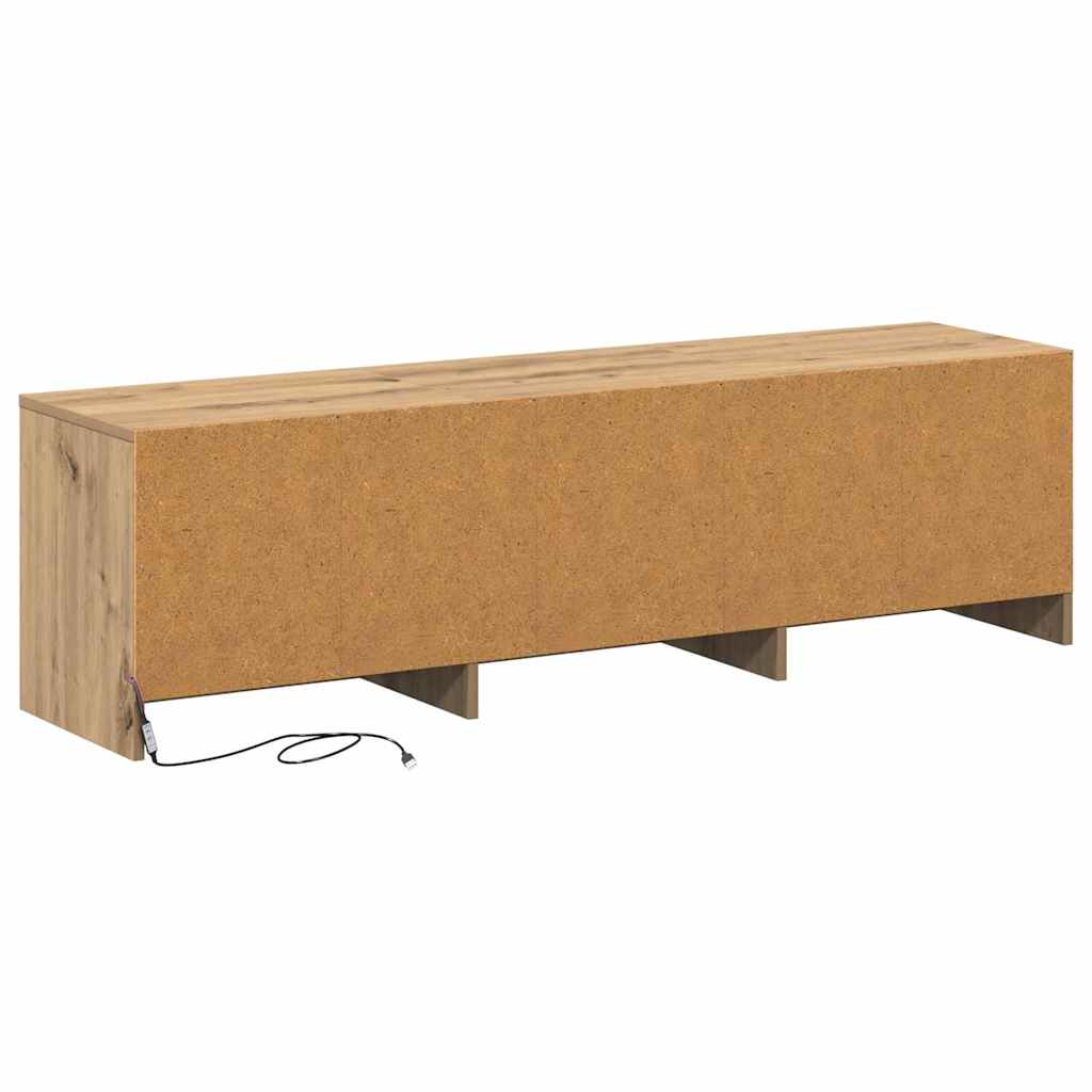 Mobile TV con LED Rovere Artigianale 140 x 34 x 40 cm