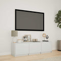 Mobile TV con LED Bianco 140 x 34 x 40 cm Legno ingegnerizzato