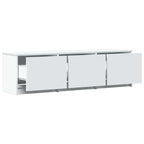 Mobile TV con LED Bianco 140 x 34 x 40 cm Legno ingegnerizzato