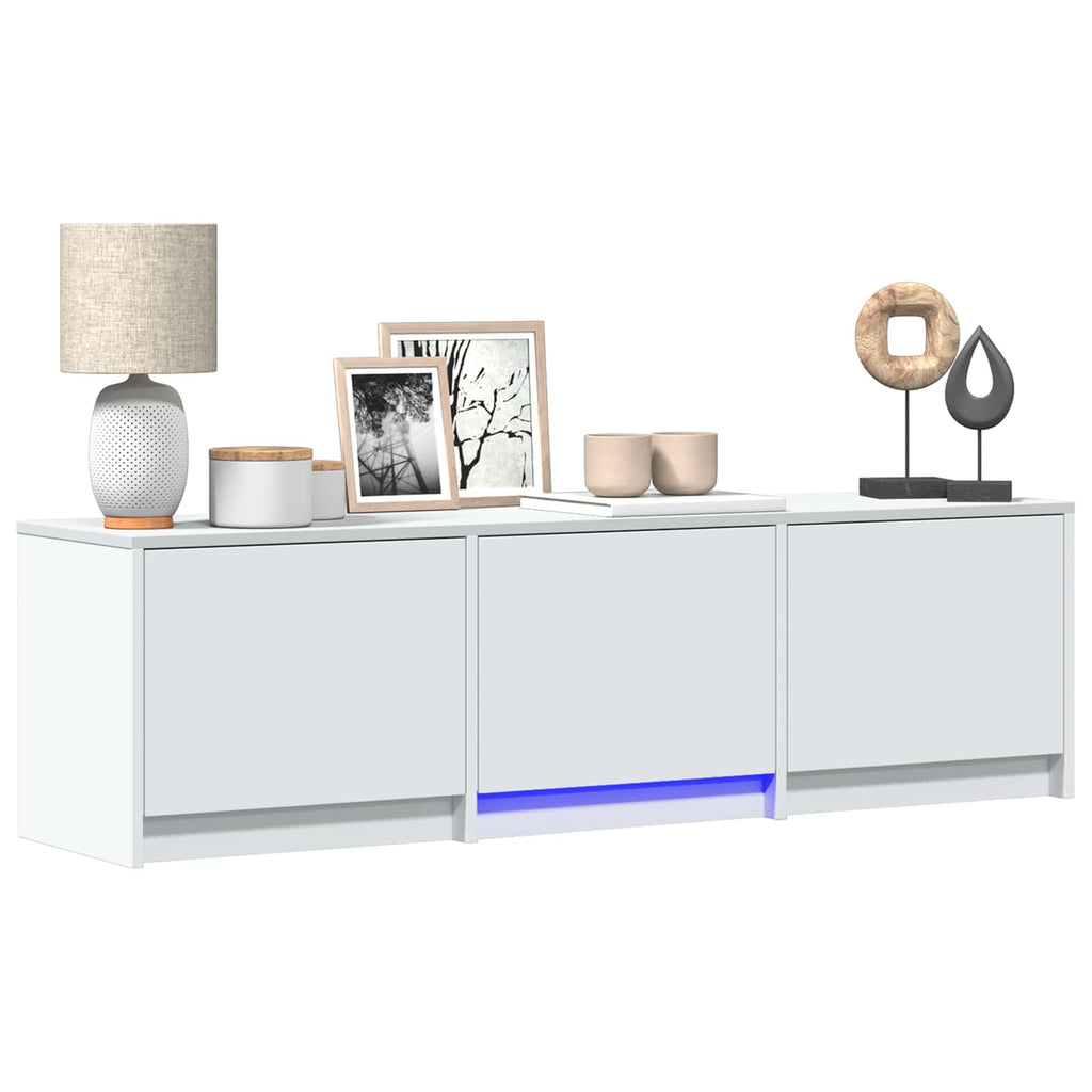 Mobile TV con LED Bianco 140 x 34 x 40 cm Legno ingegnerizzato