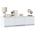 Mobile TV con LED Bianco 140 x 34 x 40 cm Legno ingegnerizzato
