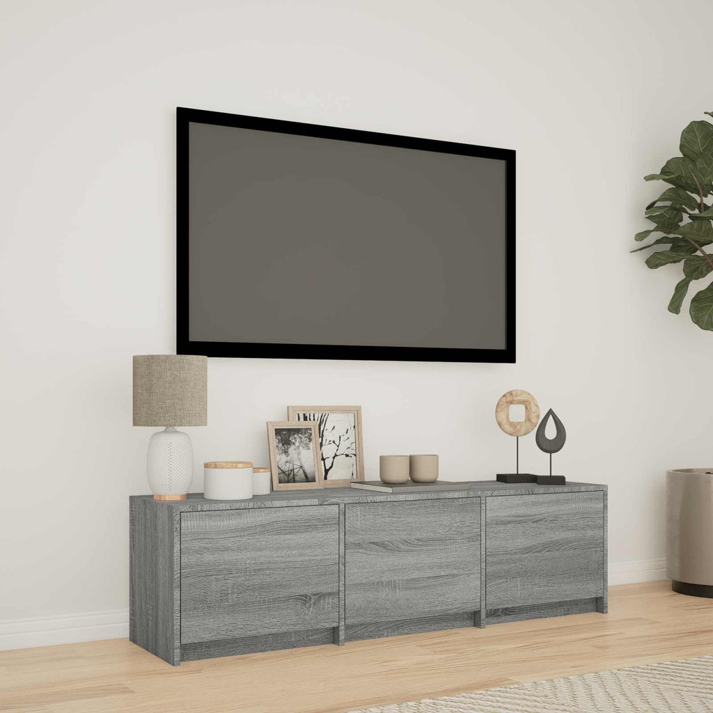 Mobile TV con LED con LED Sonoma grigia 140 x 34 x 40 cm