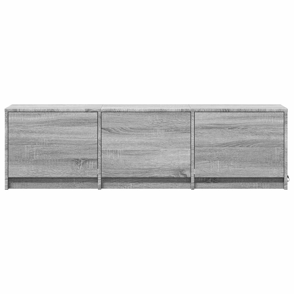 Mobile TV con LED con LED Sonoma grigia 140 x 34 x 40 cm