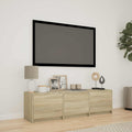 Mobile TV con LED con LED Rovere Sonoma 140 x 34 x 40 cm