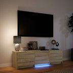 Mobile TV con LED con LED Rovere Sonoma 140 x 34 x 40 cm