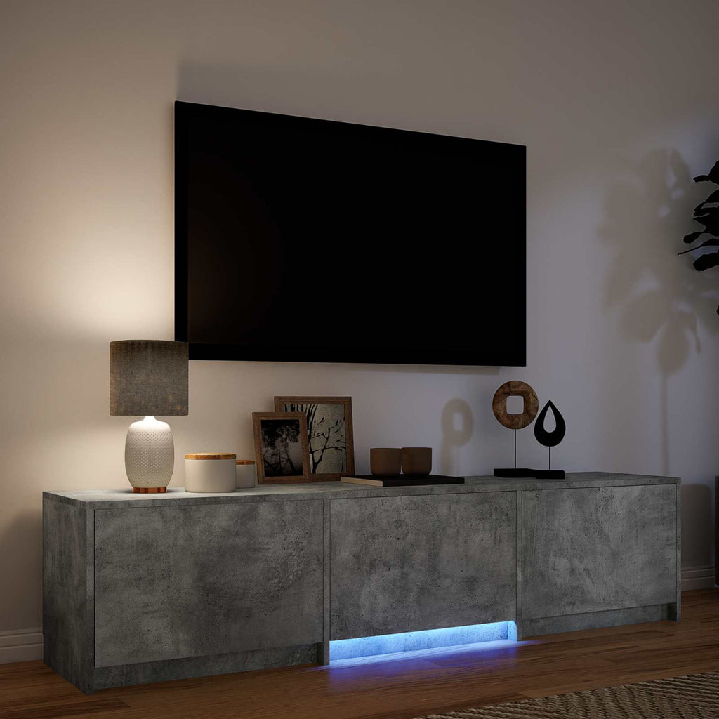 Mobile TV con LED con LED Grigio Cemento 165 x 34 x 40 cm