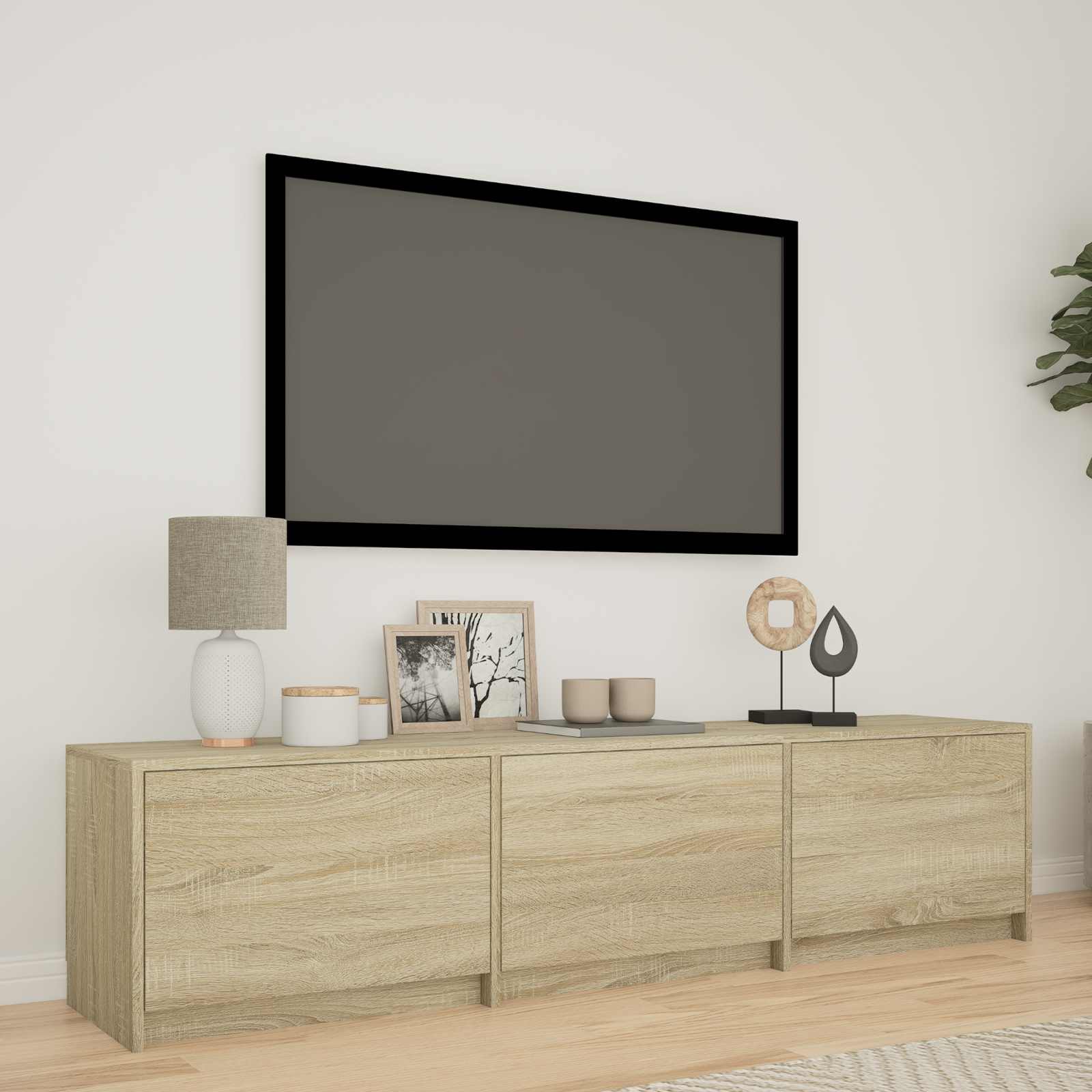 Mobile TV con LED con LED Rovere Sonoma 165 x 34 x 40 cm