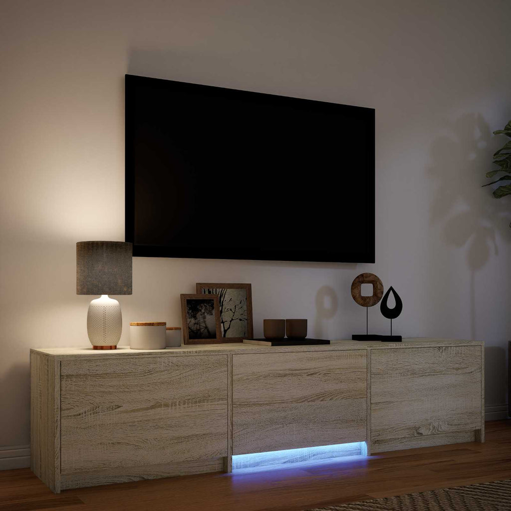 Mobile TV con LED con LED Rovere Sonoma 165 x 34 x 40 cm
