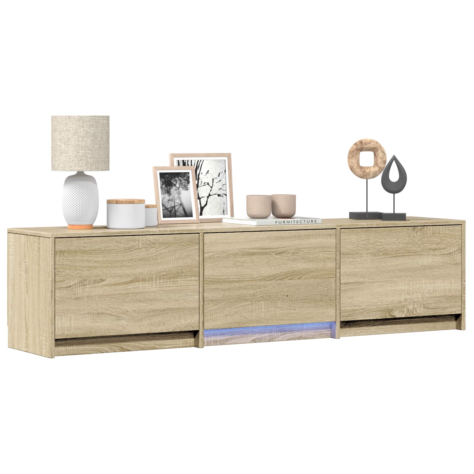 Mobile TV con LED con LED Rovere Sonoma 165 x 34 x 40 cm