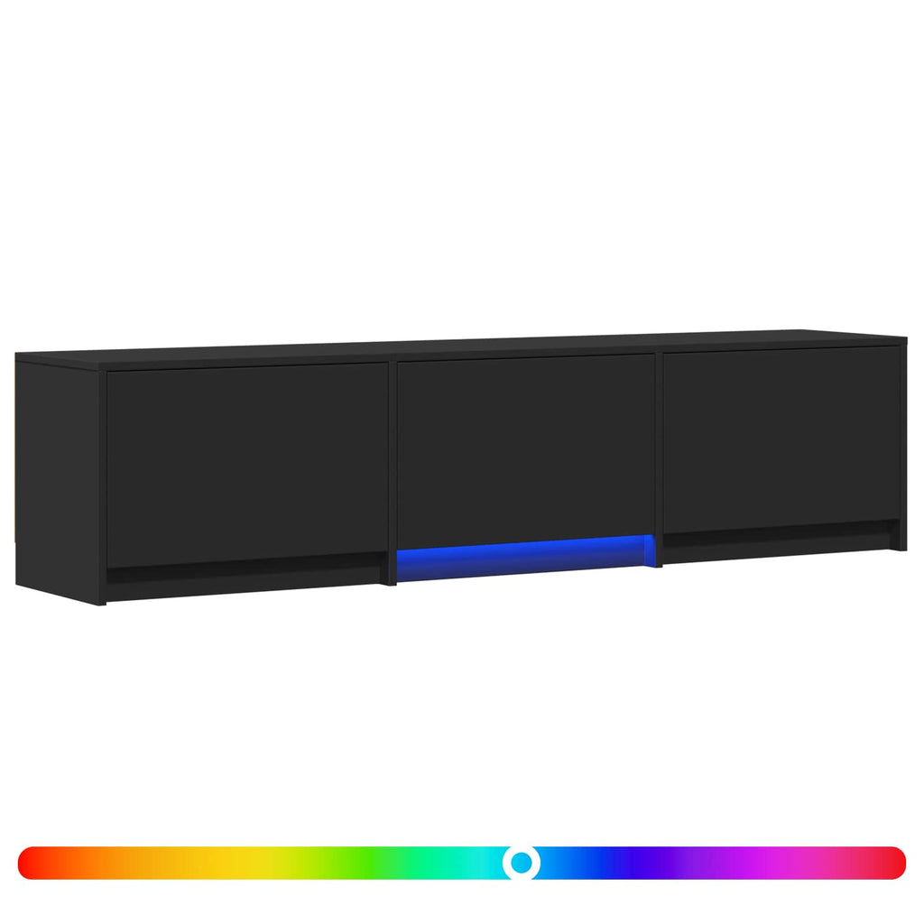 Mobile TV con LED Nero 165 x 34 x 40 cm Legno ingegnerizzato