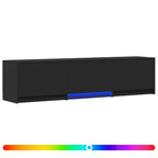 Mobile TV con LED Nero 165 x 34 x 40 cm Legno ingegnerizzato