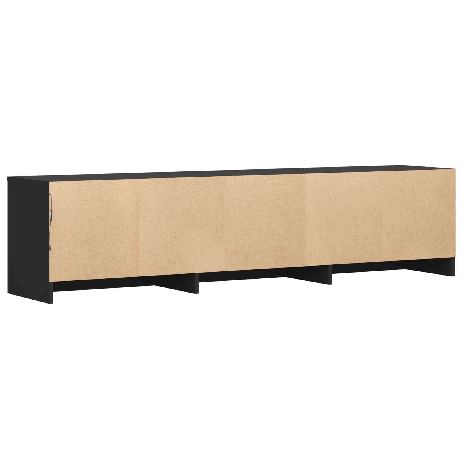 Mobile TV con LED Nero 165 x 34 x 40 cm Legno ingegnerizzato
