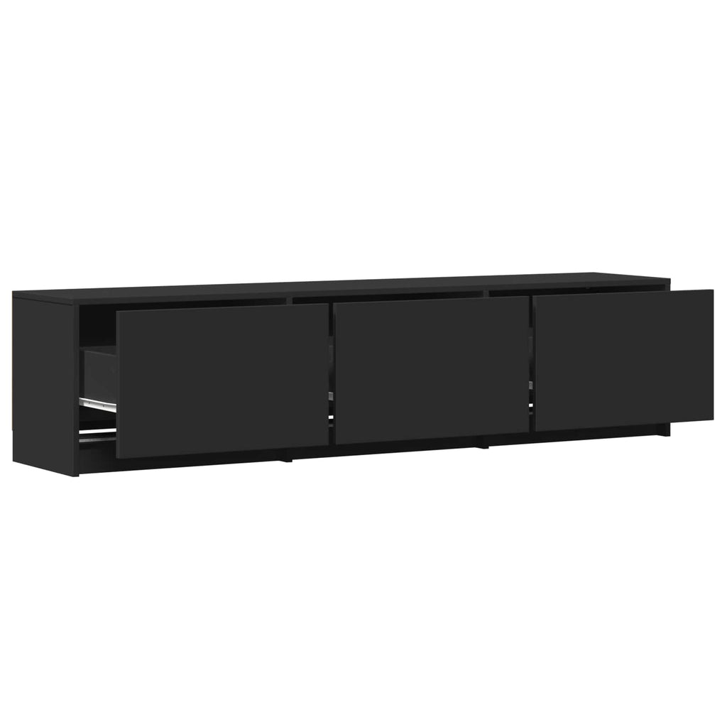 Mobile TV con LED Nero 165 x 34 x 40 cm Legno ingegnerizzato