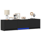 Mobile TV con LED Nero 165 x 34 x 40 cm Legno ingegnerizzato