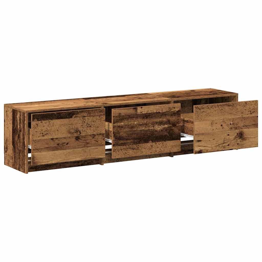 Mobile TV con LED con cassetto Legno vecchio 165 x 34 x 40 cm