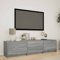 Mobile TV con LED con LED Sonoma grigia 165 x 34 x 40 cm