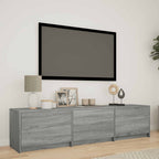 Mobile TV con LED con LED Sonoma grigia 165 x 34 x 40 cm