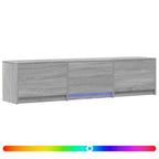 Mobile TV con LED con LED Sonoma grigia 165 x 34 x 40 cm