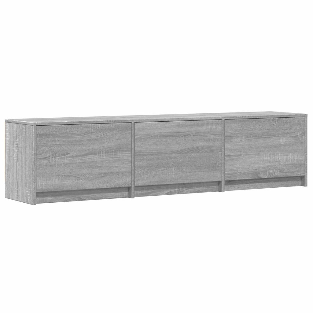 Mobile TV con LED con LED Sonoma grigia 165 x 34 x 40 cm