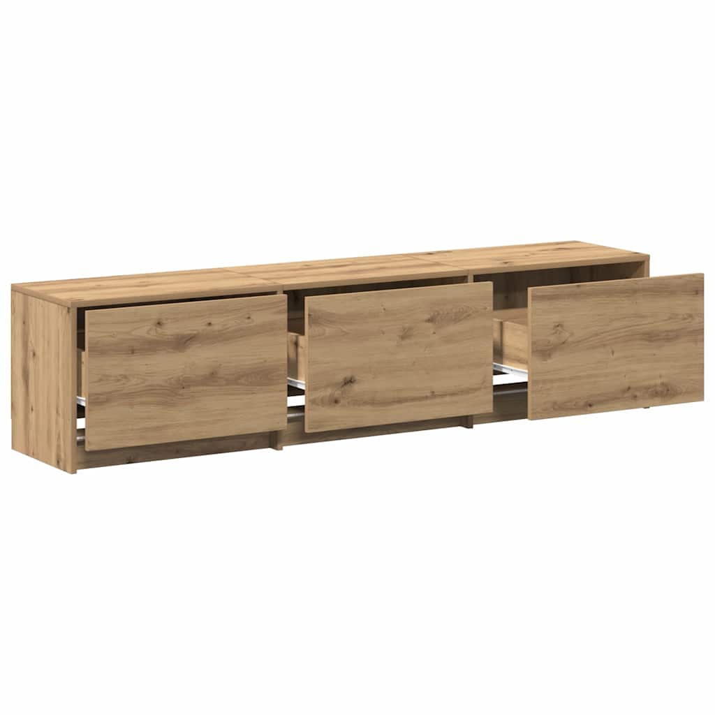 Mobile TV con LED Rovere Artigianale 165 x 34 x 40 cm